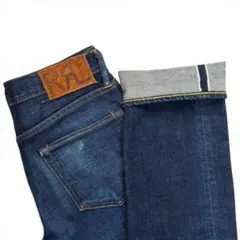 RRL ストレートデニム ブルー ダメージ加工 - メルカリ