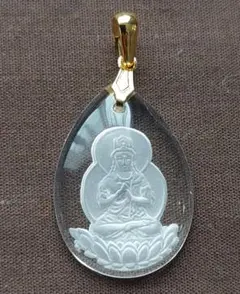 普賢菩薩　水晶インタリオ　ペンダントトップ