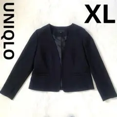 UNIQLO ユニクロ　ポンチノーカラージャケット　ブラック　フォーマル　通勤