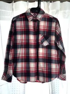 アメリカンホリック　M 赤青白チェック長袖シャツ