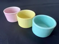 未使用 パステル 3色 小鉢 キャンドルホルダー