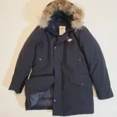 【美品】ダントン　ダウンジャケット　ロング丈　ラクーンファー　ブラック　38