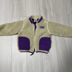patagonia フリースジャケット 24M クリーム色/紫