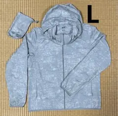 ユニクロ　ポケッタブルパーカー　L ライトグレー　レディース