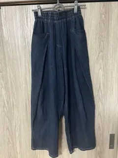 シアントーキョー　オーバータックリネンデニムワイド　38サイズ　濃紺