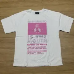 NISHIMOTO IS THE MOUTH Tシャツ WHITE x PINK