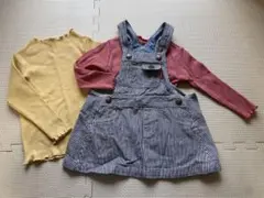 3点セット ミキハウス オーバーオール スカート シャツ 90cm