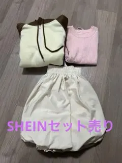 SHIEINセット売り　パーカー　半袖ニット　バルーンスカート