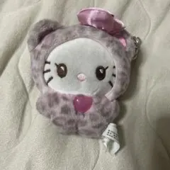 タグ付き　ヒョウ柄キティ　ギャルクマピンク　ストラップ　キーホルダー　豹柄