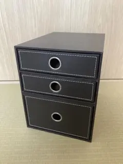 3段 小物収納ケース ダークブラウン
