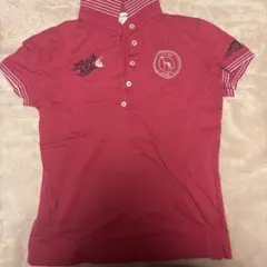 adabar 赤 ポロシャツ ストライプ襟