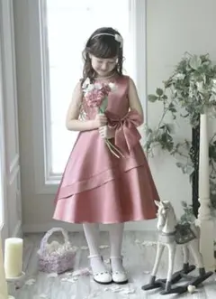 美品 キャサリンコテージ 150 発表会 結婚式 ドレス ピンク サテン リボン
