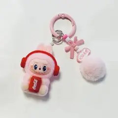 超キュート✨ラブブぬいぐるみ キーホルダー コーラのlabubu ピンク 1個