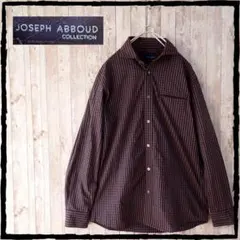 JOSEPH ABBOUD ブラウン 系 チェック 長袖 シャツ L オンワードのサムネイル