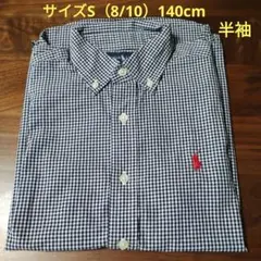 極美品　ラルフローレン半袖　ボタンダウンシャツ　ギンガムチェック　S（8/10）