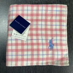ラルフローレン タオルハンカチ オーガニックコットン ピンク 新品・未使用