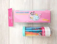 【新品未使用】東京ディズニーリゾート　レトロシリーズ　ペンケース　カラーペン
