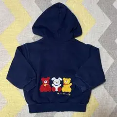 MIKIHOUSE ミキハウス レトロ くま 長袖 パーカー 90