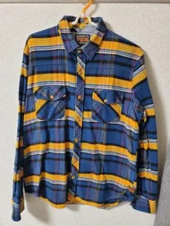 VOLCOM ネルシャツ Mサイズ 青黄色紫チェック