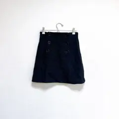 スカート　ミニスカート　コーデュロイ　黒　ブラック　ミニ　美脚　M レディース