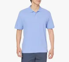 ✨1点限り✨ メンズ ポロシャツ カジュアル ライトブルー コットン 襟付き