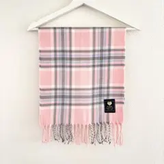 【美品】PINK-latte ピンクラテ　マフラー　ピンク チェック レディースのサムネイル