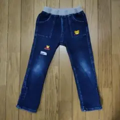 ミキハウス　ダークブルー 長ズボン 110cm 車とクマ刺繍