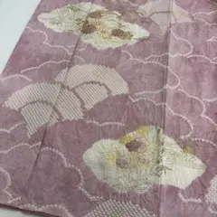 な*様 付下げ 裄66 絞りと刺繍 金駒刺繍 紋なし 正絹 AK-7245