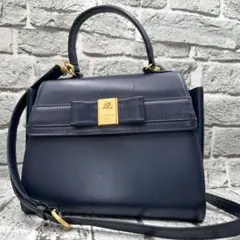クレージュ ハンドバッグ フォーマル ゴールド金具 ロゴ総柄 レザー 