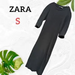 ♥ZARA　黒 ワンピース チュニック Sサイズ 五分袖