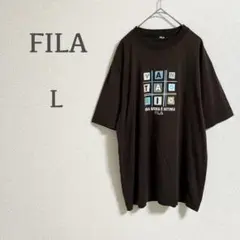 フィラ♦︎Tシャツ（L）グラフィックプリント ブラウン 半袖 オーバーサイズ