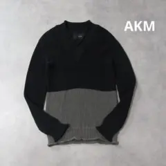 【値下げ◎】 AKM / ミドルゲージ Vネック ニット セーター トップス M