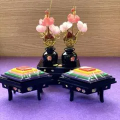 久月　ひな人形お道具　三宝　菱餅　雛人形　④のサムネイル
