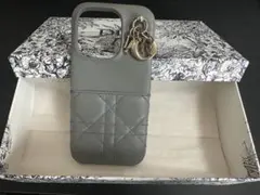 Dior グレー キルティング iPhoneケース