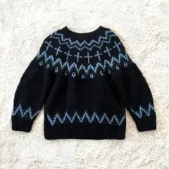 KHWOPA SPIRIT ノルディックハンドニット ウール ネイビー　S