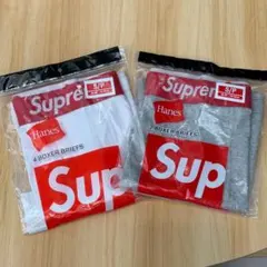 ☆画像袋付☆Supreme Hanes ボクサーブリーフ 灰、白各1枚Sサイズのサムネイル