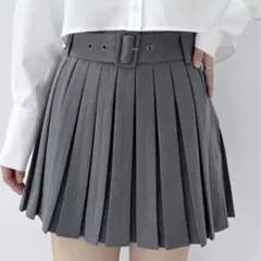 【美品】Heather ベルト付きプリーツミニスカート S