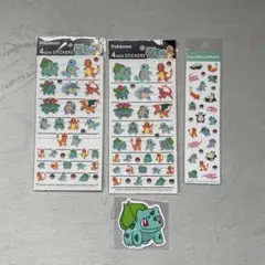 正規品　ポケモン　4サイズステッカー　フシギダネ　ヒトカゲ　ゼニガメなど4セットのサムネイル
