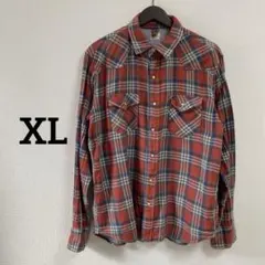 BACK NUMBER ライトオン　長袖ソフトコットンシャツ　チェック柄　XL