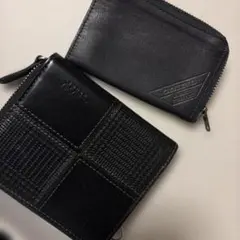 ブラックパッチワーク二つ折り財布