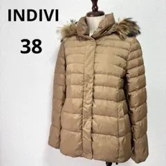 INDIVI ダウンジャケット 38 ラクーンファー 茶のサムネイル