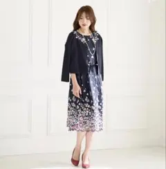 ローズティアラ　吹き上げ フラワー刺繍ワンピース　42 新品タグ付