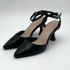 【美品】LELIEN PLUS アンクルストラップパンプス　ブラック 23cmのサムネイル