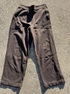 ダークブラウン フリースカジュアルパンツ