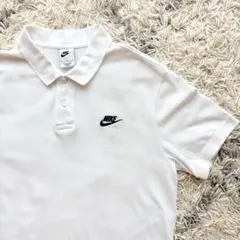 ナイキ NIKE ポロシャツ ホワイト 白 刺繍ロゴ Mサイズ バスケ サッカーのサムネイル