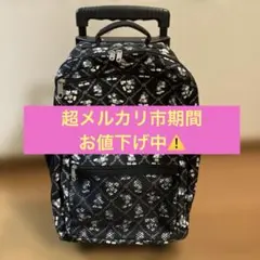 ディズニーキャリーケースソフトキャリーバッグ　ブラック　総柄マルチポケット付
