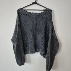 オーバーサイズリブ編みセーター グレー　4L