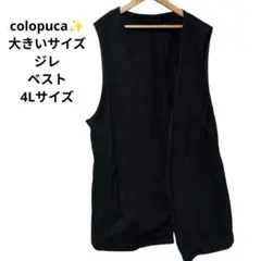 colopuca✨️/4L/ベスト/ジレ/ブラック/ノースリーブ/