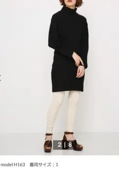 新品SLY ウエスト絞りデザインプチハイネックミニワンピ ブラック黒 2