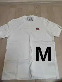 アディダス　半袖　Tシャツ　白　ロゴ　赤　メンズ　　シンプル　夏